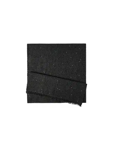 Brunello Cucinelli Women's Cashmere and Silk Diamond Yarn Scarf - Lignite Grey | Thumbnail 1 Brunello Cucinelli Women's Cashmere and Silk Diamond Yarn Scarf - Lignite Grey | Thumbnail 1