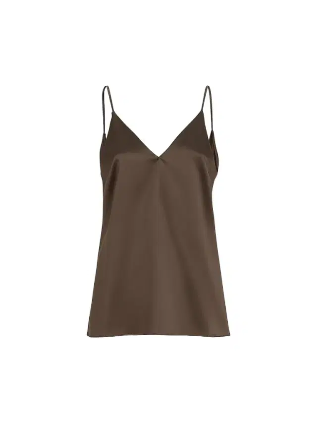Women's Stretch Silk Satin Camisole Top - Brown Women's Stretch Silk Satin Camisole Top - Brown