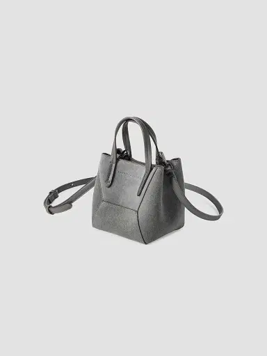 Brunello Cucinelli Women's Duo Mini Top Handle Bag in Suede with Monili - Stone Grey | Thumbnail 4 Brunello Cucinelli Women's Duo Mini Top Handle Bag in Suede with Monili - Stone Grey | Thumbnail 4
