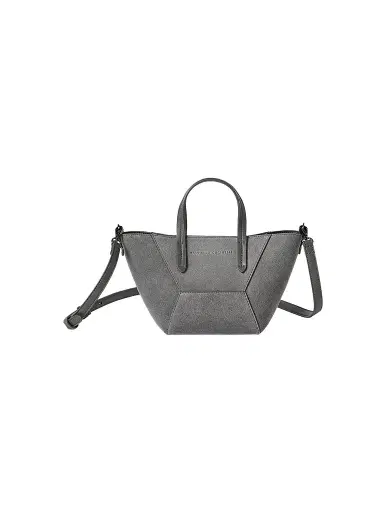 Brunello Cucinelli Women's Duo Mini Top Handle Bag in Suede with Monili - Stone Grey | Thumbnail 1 Brunello Cucinelli Women's Duo Mini Top Handle Bag in Suede with Monili - Stone Grey | Thumbnail 1