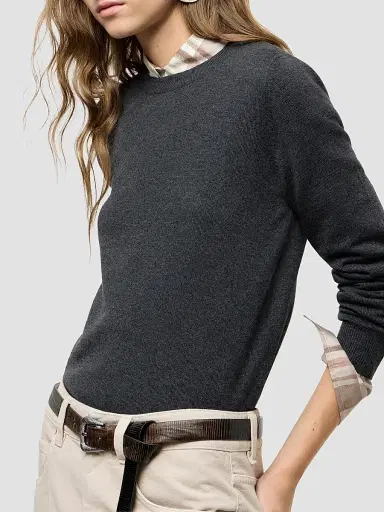 Brunello Cucinelli Women's Cashmere Sweater with Monili - Dark Grey | Thumbnail 5 Brunello Cucinelli Women's Cashmere Sweater with Monili - Dark Grey | Thumbnail 5