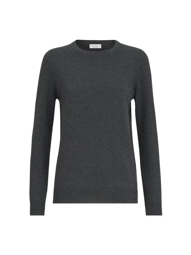 Women's Cashmere Sweater with Monili - Dark Grey Women's Cashmere Sweater with Monili - Dark Grey