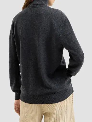 Brunello Cucinelli Women's Cashmere Turtleneck Sweater with Monili - Dark Grey | Thumbnail 4 Brunello Cucinelli Women's Cashmere Turtleneck Sweater with Monili - Dark Grey | Thumbnail 4