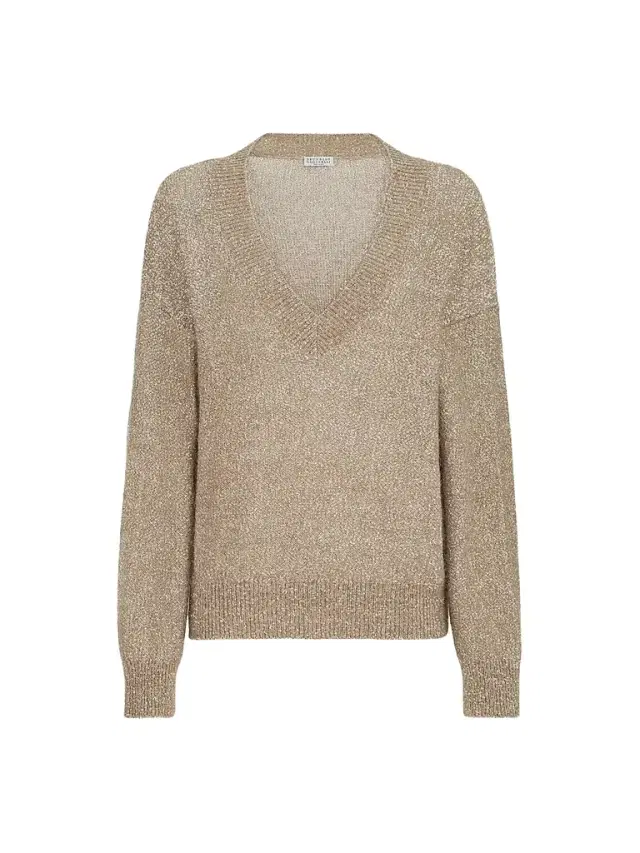 Women's Mohair and Wool Dazzling Texture Sweater - Light Beige Women's Mohair and Wool Dazzling Texture Sweater - Light Beige