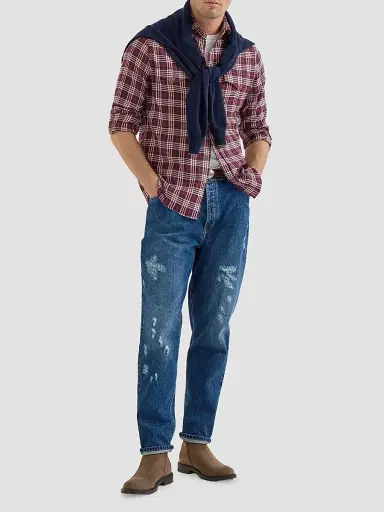 Brunello Cucinelli Men's Cotton and Lyocell Tartan Flannel Western Shirt - Red | Thumbnail 2 Brunello Cucinelli Men's Cotton and Lyocell Tartan Flannel Western Shirt - Red | Thumbnail 2