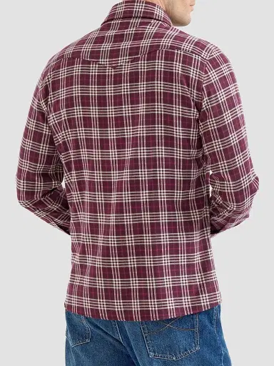 Brunello Cucinelli Men's Cotton and Lyocell Tartan Flannel Western Shirt - Red | Thumbnail 4 Brunello Cucinelli Men's Cotton and Lyocell Tartan Flannel Western Shirt - Red | Thumbnail 4