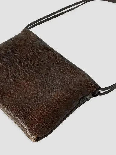 Brunello Cucinelli Women's Pouch Bag in Lizard-Effect Calfskin - Rust Brown | Thumbnail 3 Brunello Cucinelli Women's Pouch Bag in Lizard-Effect Calfskin - Rust Brown | Thumbnail 3