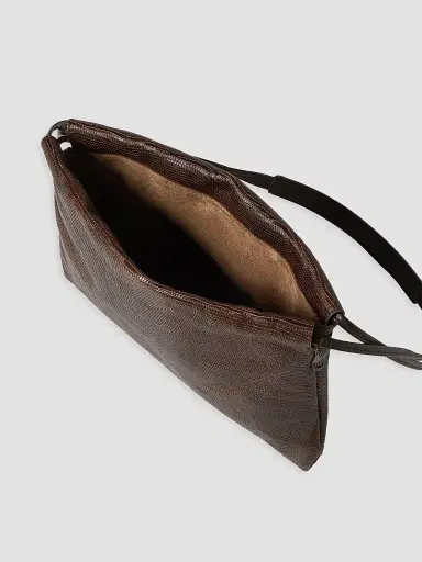 Brunello Cucinelli Women's Pouch Bag in Lizard-Effect Calfskin - Rust Brown | Thumbnail 5 Brunello Cucinelli Women's Pouch Bag in Lizard-Effect Calfskin - Rust Brown | Thumbnail 5