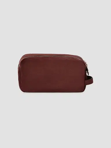 Brunello Cucinelli Suede Beauty Case with Double Zipper - Burgundy | Thumbnail 2 Brunello Cucinelli Suede Beauty Case with Double Zipper - Burgundy | Thumbnail 2