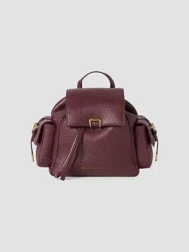 Brunello Cucinelli Women's Deerskin Sartorial Backpack - Burgundy | Thumbnail 3 Brunello Cucinelli Women's Deerskin Sartorial Backpack - Burgundy | Thumbnail 3