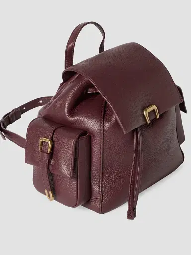 Brunello Cucinelli Women's Deerskin Sartorial Backpack - Burgundy | Thumbnail 5 Brunello Cucinelli Women's Deerskin Sartorial Backpack - Burgundy | Thumbnail 5