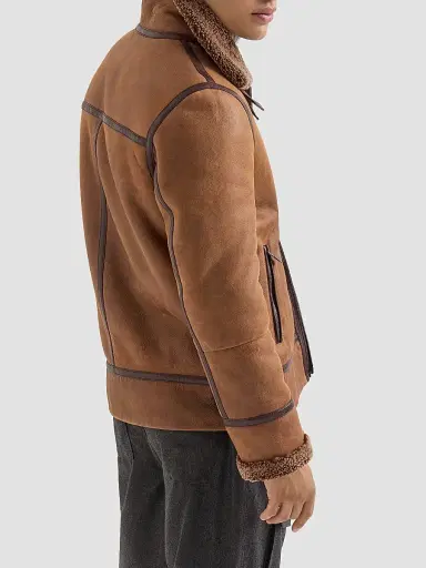 Brunello Cucinelli Men's Vintage-Effect Shearling Aviator Jacket - Light Brown | Thumbnail 3 Brunello Cucinelli Men's Vintage-Effect Shearling Aviator Jacket - Light Brown | Thumbnail 3