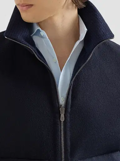 Brunello Cucinelli Men's Hand-Crafted Reversible Bomber Jacket in Cashmere Prince of Wales | Thumbnail 6 Brunello Cucinelli Men's Hand-Crafted Reversible Bomber Jacket in Cashmere Prince of Wales | Thumbnail 6