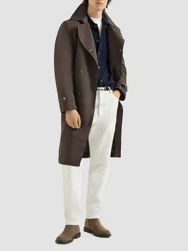 Brunello Cucinelli Men's Cashmere Cardigan with Shirt-Style Collar and Buttons - Navy Blue | Thumbnail 2 Brunello Cucinelli Men's Cashmere Cardigan with Shirt-Style Collar and Buttons - Navy Blue | Thumbnail 2