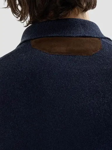 Brunello Cucinelli Men's Cashmere Cardigan with Shirt-Style Collar and Buttons - Navy Blue | Thumbnail 6 Brunello Cucinelli Men's Cashmere Cardigan with Shirt-Style Collar and Buttons - Navy Blue | Thumbnail 6