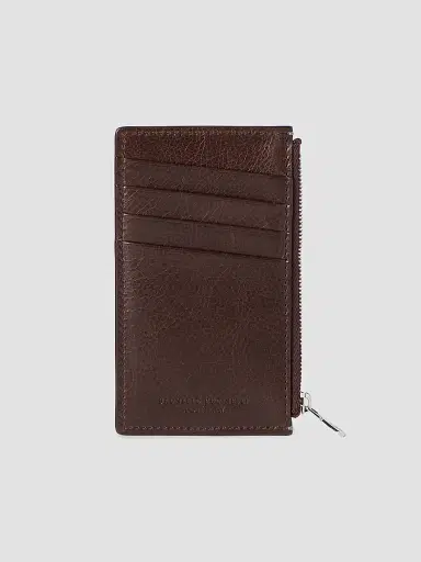 Brunello Cucinelli Grained Leather Travel Pochette - Brown | Thumbnail 2 Brunello Cucinelli Grained Leather Travel Pochette - Brown | Thumbnail 2