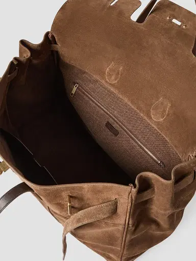 Brunello Cucinelli Women's Explorer Travel Tote Bag in Suede - Caramel | Thumbnail 5 Brunello Cucinelli Women's Explorer Travel Tote Bag in Suede - Caramel | Thumbnail 5
