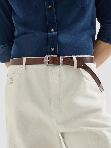Brunello Cucinelli Men's Pull-Up Calfskin Belt | Thumbnail 3 Brunello Cucinelli Men's Pull-Up Calfskin Belt | Thumbnail 3