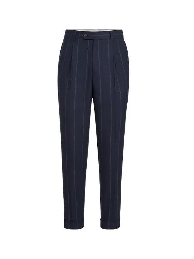 Men's Cashmere and Virgin Wool Multistrip Twill Trousers - Navy Blue - Size 42 Men's Cashmere and Virgin Wool Multistrip Twill Trousers - Navy Blue - Size 42