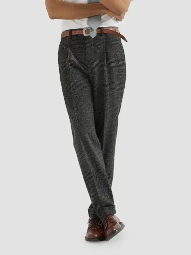 Brunello Cucinelli Men's Silk, Wool and Cashmere Prince of Wales Flannel Trousers - Anthracite | Thumbnail 5 Brunello Cucinelli Men's Silk, Wool and Cashmere Prince of Wales Flannel Trousers - Anthracite | Thumbnail 5