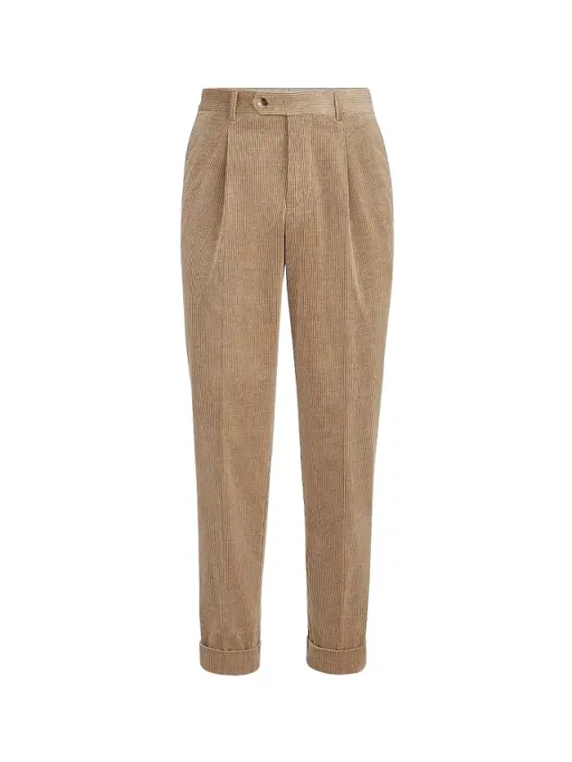 Men's Comfort Cotton and Cashmere Corduroy Trousers - Camel Men's Comfort Cotton and Cashmere Corduroy Trousers - Camel