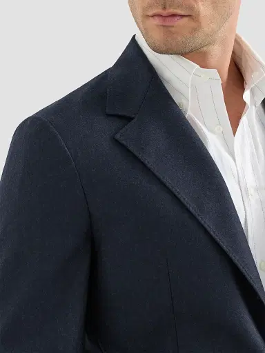 Brunello Cucinelli Men's Virgin Wool Flannel Deconstructed Cavallo Blazer - Blue | Thumbnail 5 Brunello Cucinelli Men's Virgin Wool Flannel Deconstructed Cavallo Blazer - Blue | Thumbnail 5
