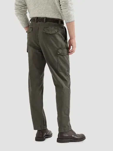 Brunello Cucinelli Men's Peached Cotton Gabardine Trousers with Cargo Pockets - Brown | Thumbnail 4 Brunello Cucinelli Men's Peached Cotton Gabardine Trousers with Cargo Pockets - Brown | Thumbnail 4