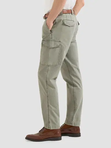 Brunello Cucinelli Men's Peached Cotton Gabardine Trousers with Cargo Pockets - Military | Thumbnail 4 Brunello Cucinelli Men's Peached Cotton Gabardine Trousers with Cargo Pockets - Military | Thumbnail 4