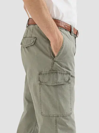 Brunello Cucinelli Men's Peached Cotton Gabardine Trousers with Cargo Pockets - Military | Thumbnail 6 Brunello Cucinelli Men's Peached Cotton Gabardine Trousers with Cargo Pockets - Military | Thumbnail 6