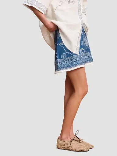 ALÉMAIS Women's Lucky Printed Linen Mini Skirt | Thumbnail 4 ALÉMAIS Women's Lucky Printed Linen Mini Skirt | Thumbnail 4