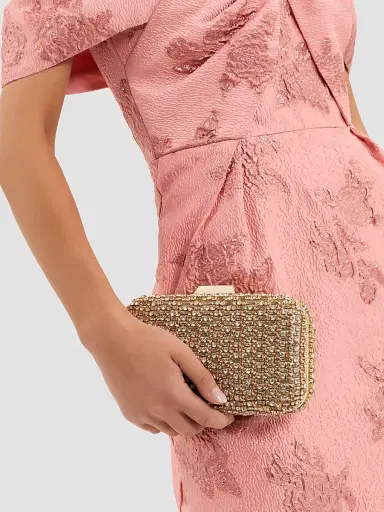 Rebecca Vallance Women's Embellished Satin Clutch - Champagne | Thumbnail 2 Rebecca Vallance Women's Embellished Satin Clutch - Champagne | Thumbnail 2