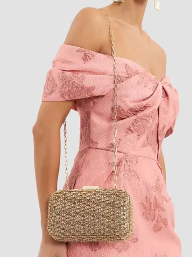 Rebecca Vallance Women's Embellished Satin Clutch - Champagne | Thumbnail 3 Rebecca Vallance Women's Embellished Satin Clutch - Champagne | Thumbnail 3