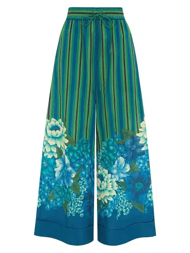 ALÉMAIS Women's Margo Striped Floral Cuffed Pants | Thumbnail 1 ALÉMAIS Women's Margo Striped Floral Cuffed Pants | Thumbnail 1