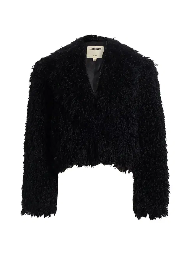 Women's Aura Faux-Fur Cropped Coat - Black Women's Aura Faux-Fur Cropped Coat - Black