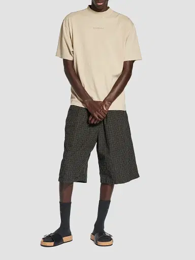 Balenciaga Men's Medium Fit T-Shirt - Beige | Thumbnail 2 Balenciaga Men's Medium Fit T-Shirt - Beige | Thumbnail 2
