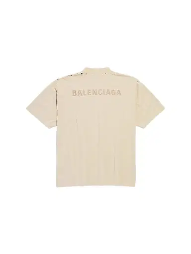 Balenciaga Men's Medium Fit T-Shirt - Beige | Thumbnail 1 Balenciaga Men's Medium Fit T-Shirt - Beige | Thumbnail 1