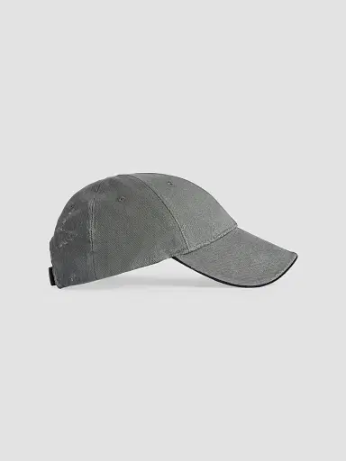Balenciaga Men's Tilted Typo Cap - Dark Heather Grey | Thumbnail 3 Balenciaga Men's Tilted Typo Cap - Dark Heather Grey | Thumbnail 3