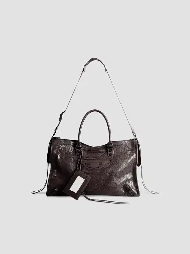 Balenciaga Men's Le City Tote Bag - Espresso | Thumbnail 4 Balenciaga Men's Le City Tote Bag - Espresso | Thumbnail 4