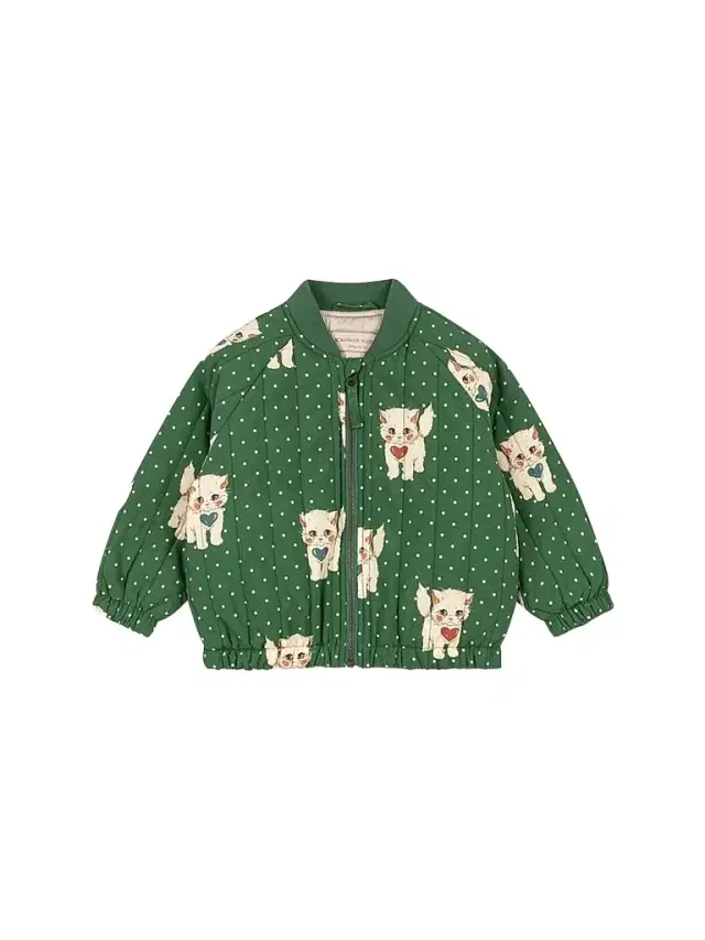 Baby Girl's & Little Girl's Juno Printed Bomber Jacket - Dot Miao Verde Baby Girl's & Little Girl's Juno Printed Bomber Jacket - Dot Miao Verde