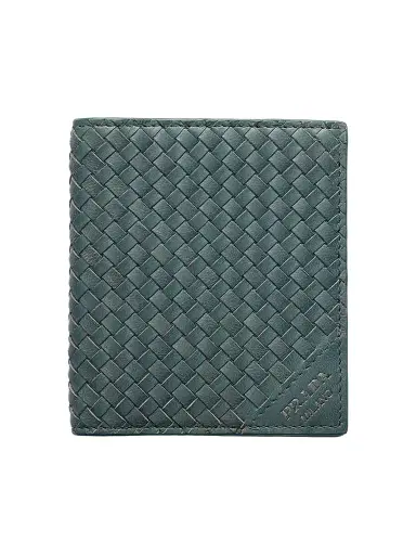 Prada Men's Leather Wallet - Cyan Blue | Thumbnail 1 Prada Men's Leather Wallet - Cyan Blue | Thumbnail 1