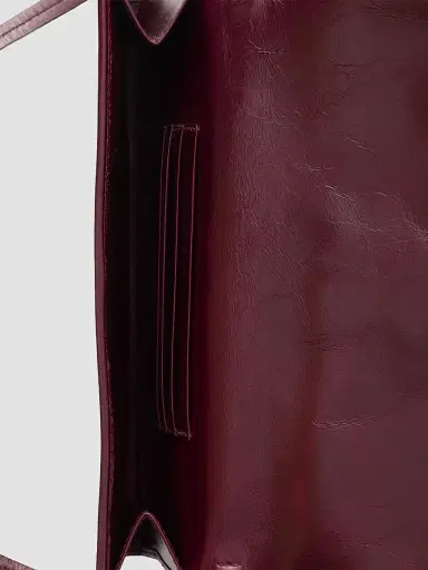 Prada Women's Leather Wallet with Shoulder Strap - Dark Red | Thumbnail 5 Prada Women's Leather Wallet with Shoulder Strap - Dark Red | Thumbnail 5