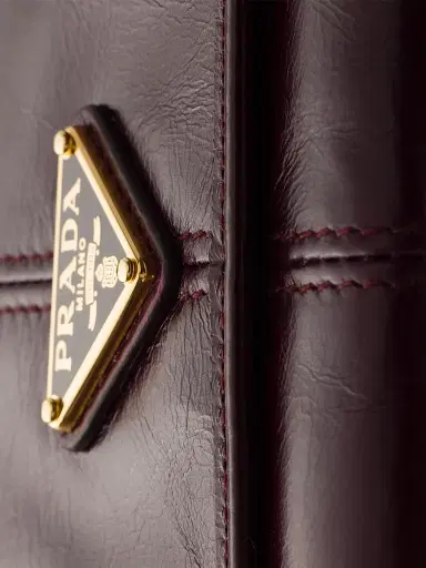 Prada Women's Leather Wallet with Shoulder Strap - Dark Red | Thumbnail 6 Prada Women's Leather Wallet with Shoulder Strap - Dark Red | Thumbnail 6