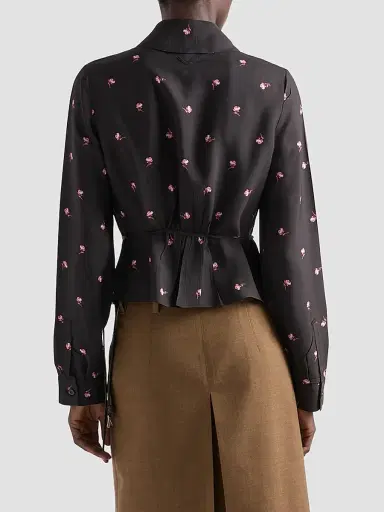 Prada Women's Washed Silk Shirt | Thumbnail 4 Prada Women's Washed Silk Shirt | Thumbnail 4