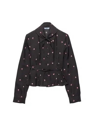 Prada Women's Washed Silk Shirt | Thumbnail 1 Prada Women's Washed Silk Shirt | Thumbnail 1