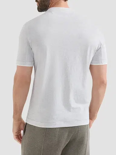 Brunello Cucinelli Men's Cotton Jersey Crew-Neck T-Shirt - Pearl Grey - Size Small | Thumbnail 4 Brunello Cucinelli Men's Cotton Jersey Crew-Neck T-Shirt - Pearl Grey - Size Small | Thumbnail 4
