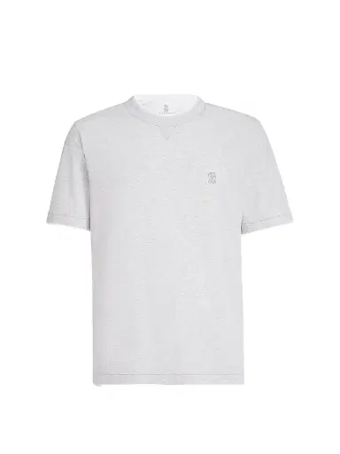 Brunello Cucinelli Men's Cotton Jersey Crew-Neck T-Shirt - Pearl Grey - Size Small | Thumbnail 1 Brunello Cucinelli Men's Cotton Jersey Crew-Neck T-Shirt - Pearl Grey - Size Small | Thumbnail 1