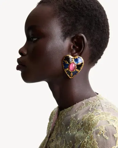 Yves Saint Laurent heart earrings in enamel | Thumbnail 2 Yves Saint Laurent heart earrings in enamel | Thumbnail 2