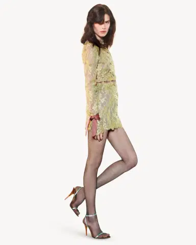 Yves Saint Laurent lavallière-cuff mini dress in lace | Thumbnail 2 Yves Saint Laurent lavallière-cuff mini dress in lace | Thumbnail 2