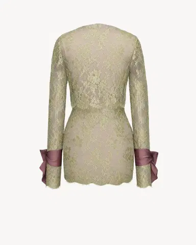 Yves Saint Laurent lavallière-cuff mini dress in lace | Thumbnail 3 Yves Saint Laurent lavallière-cuff mini dress in lace | Thumbnail 3
