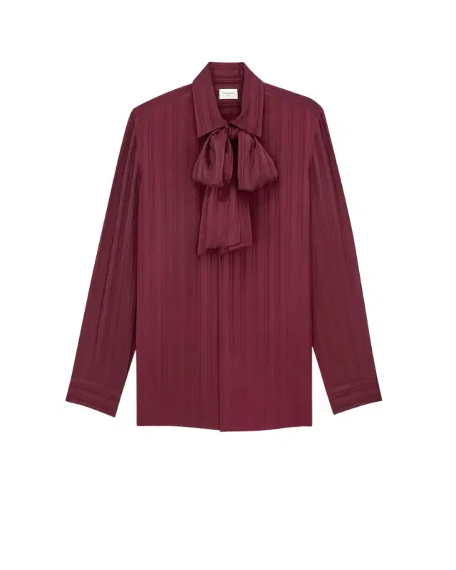 Cassandre lavallière blouse in striped silk jacquard Cassandre lavallière blouse in striped silk jacquard
